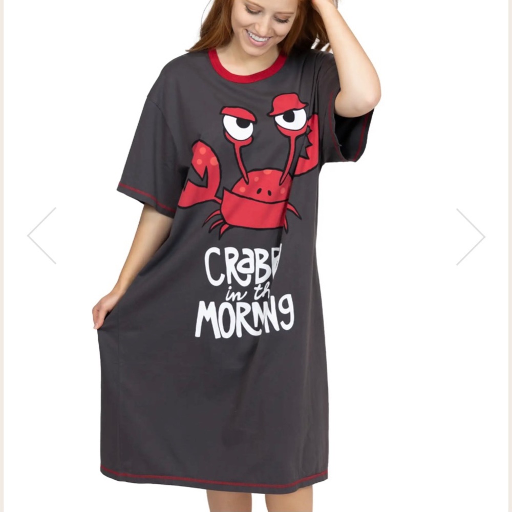NWT Lazy One Crabby 100% Combed Cotton Nightshirt